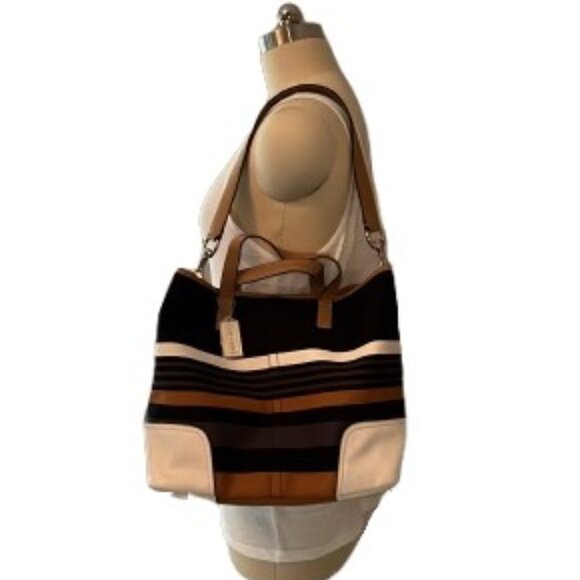 Coach Hadley Multi-Stripe Field Tote (F30302) - NWOT - Picture 2 of 9